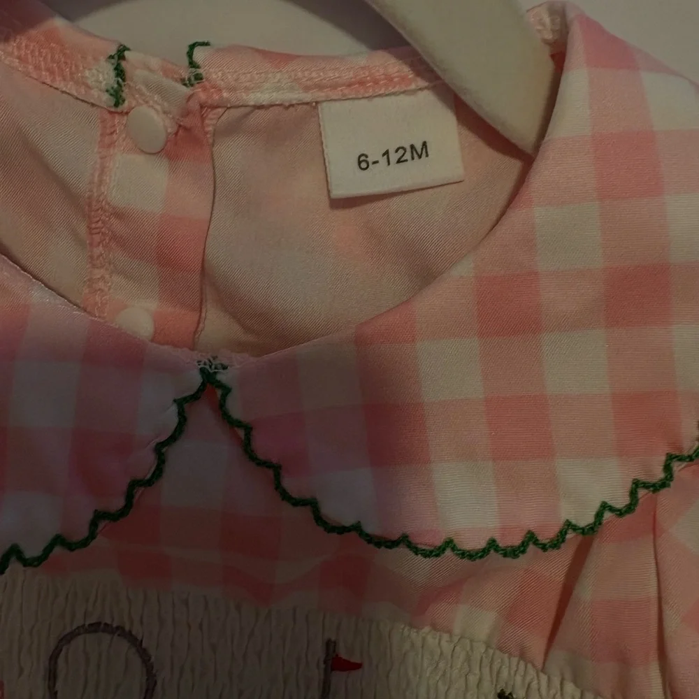 Pink Gingham Golf Themed Baby Romper - Picture 6 of 6